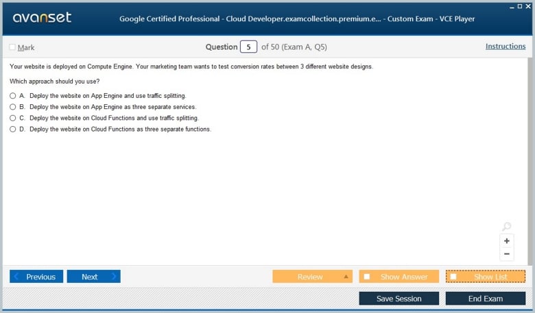 Professional Cloud Developer Premium VCE Screenshot #1